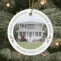 Watercolor Holly New Zuhause First Xmas House 2 Fo