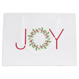 Watercolor Holly Wreath Große Geschenktüte