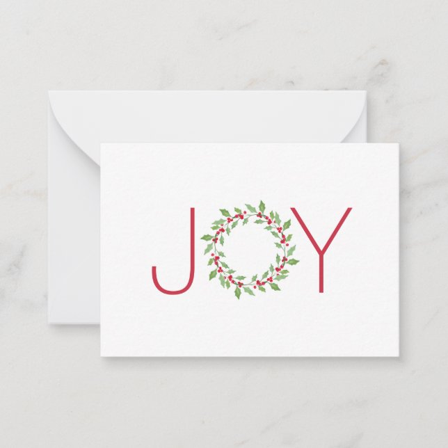 Watercolor Holly Wreath Mitteilungskarte (Vorderseite)