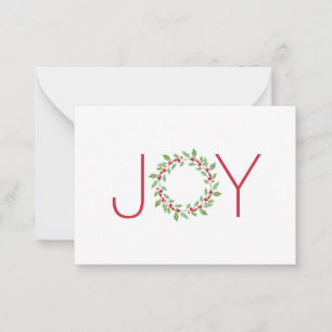 Watercolor Holly Wreath Mitteilungskarte