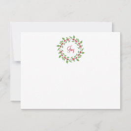 Watercolor Holly Wreath Mitteilungskarte