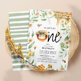 Watercolor Honey Sweet to Bee ONE 1st Birthday Einladung