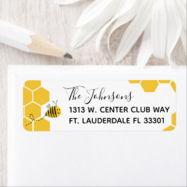 Watercolor Honeycomb and Bumble Bee Rücksendeadres