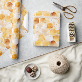 Watercolor Honeycomb Gift Wrap Geschenkpapier