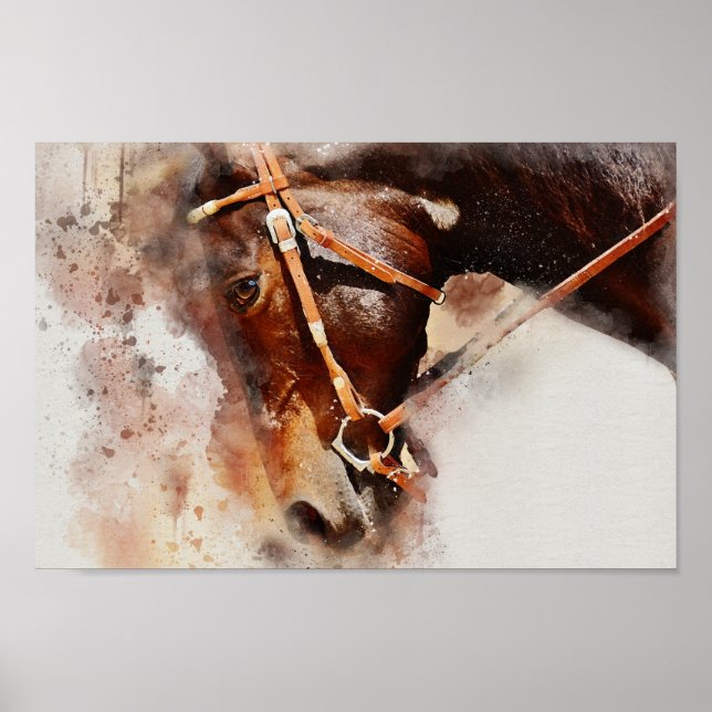 Watercolor Horse Poster (Vorne)