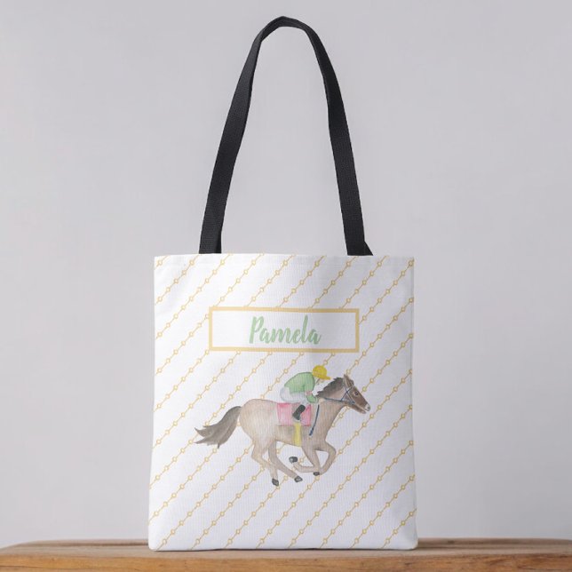 Watercolor Horst Race Jockey Personalisiert Tasche (Von Creator hochgeladen)