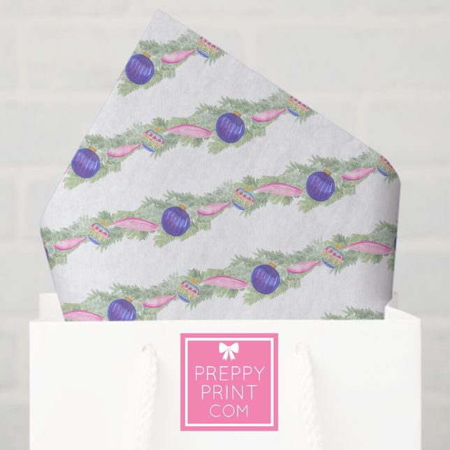 Watercolor Hot Pink Bow Garland Christmas Seidenpapier (Von Creator hochgeladen)