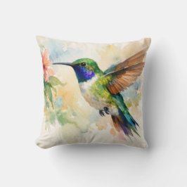 Watercolor Hummingbird Kissen