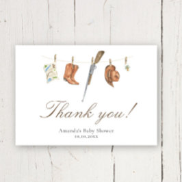 Watercolor Hunter Baby Shower Thank you Dankeskarte