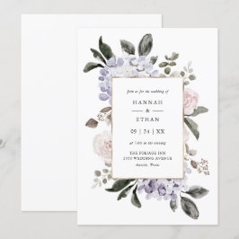 Watercolor Hydrangea Floral | Hochzeit Einladung