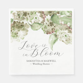 Watercolor Hydrangea Flowers Wedding Shower Serviette