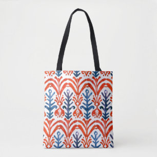 Watercolor Ikat seamless pattern. Blumendeorative Tasche