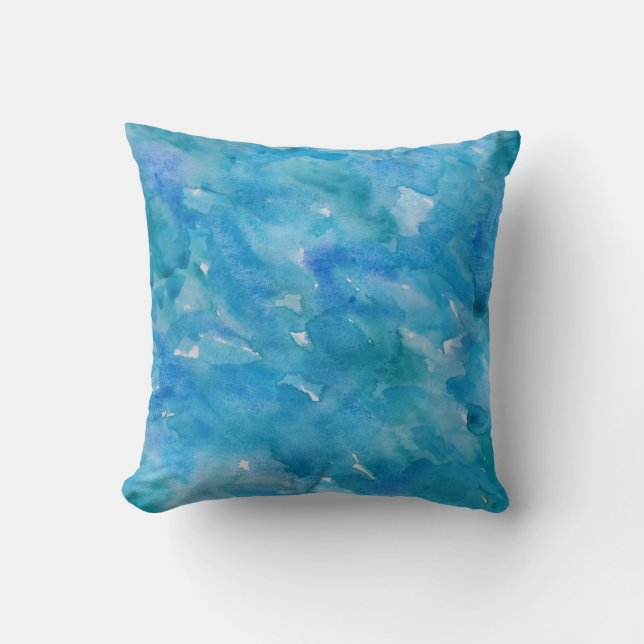 Watercolor in den coolen Blues Kissen (Vorderseite)