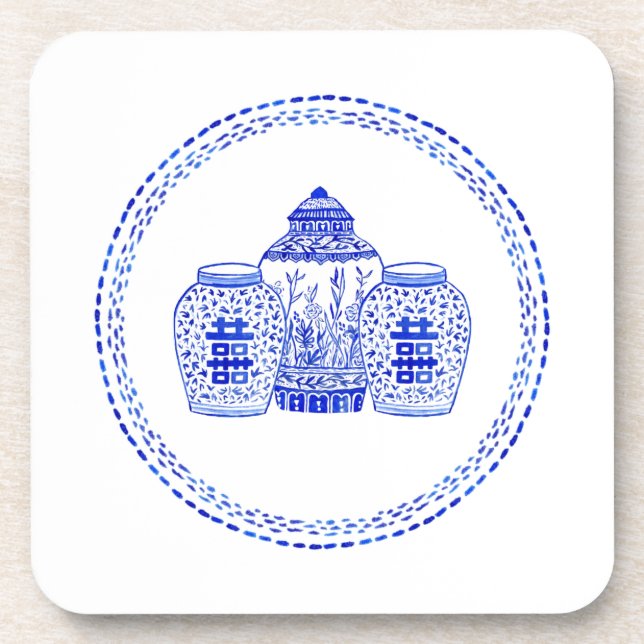 Watercolor-Ingwer-Glas-Untersetzer Getränkeuntersetzer (Vorderseite)