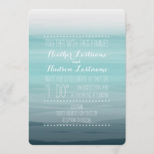 Watercolor inspirierte Ombre Hochzeit - aquamarin Einladung