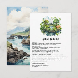 Watercolor Ireland Wedding Guest Details Begleitkarte