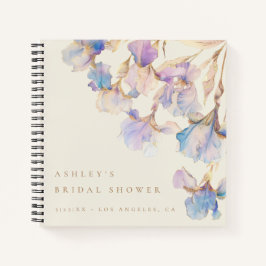 Watercolor Iris Brautparty Gästebuch Notizbuch