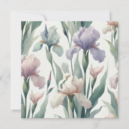 Watercolor Iriss Print Design Feiertagskarte