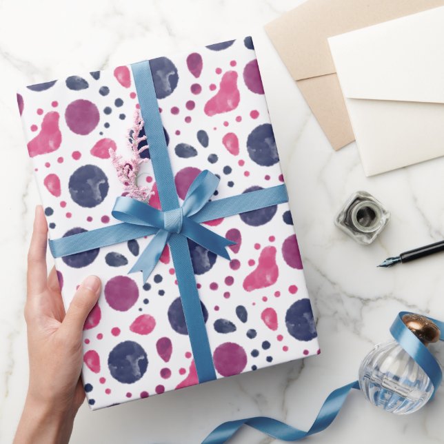 Watercolor Irreguläre Polka Dots Muster Wrapping P Geschenkpapier (Schenken)