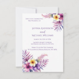 Watercolor Island Romance-Mariage Thème Invitation