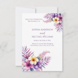 Watercolor Island Romance-Mariage Thème Invitation