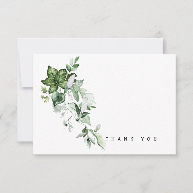 Watercolor Ivy Bereavement Vielen Dank Dankeskarte (Vorderseite)