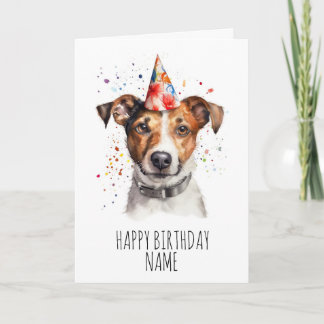 Watercolor Jack Russell Birthday Card Karte