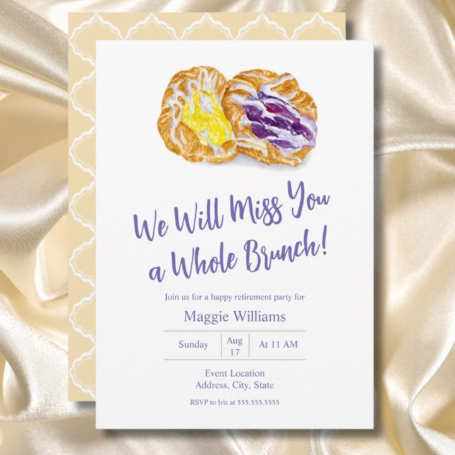 Watercolor Jelites Danishings Retirement Brunch Einladung (Von Creator hochgeladen)