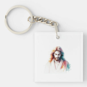 Watercolor Jesus Christ Portrait - Serene & Spirit Schlüsselanhänger