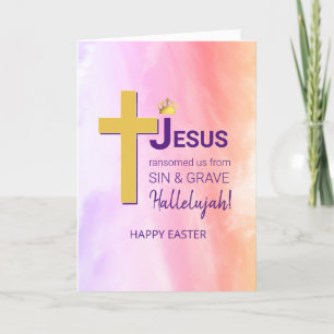 Watercolor JESUS RANSOMED ME Happy Oaster Feiertagskarte