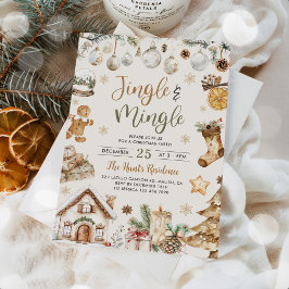 Watercolor Jingle & Mingle Christmas Party Einladung