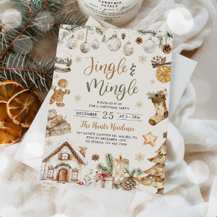 Watercolor Jingle & Mingle Weihnachtsfeier Einladung