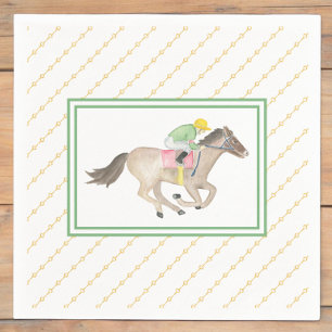 Watercolor-Jockey-Preakness-Party-Pferderennen-Gol Serviette