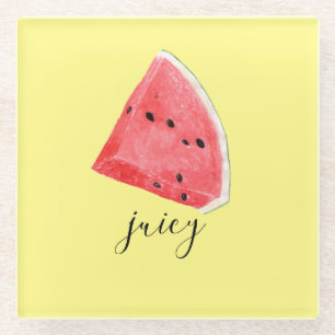 Watercolor Juicy Watermelon Wedge Glasuntersetzer