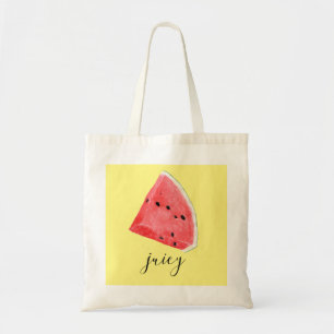 Watercolor Juicy Watermelon Wedge Tragetasche