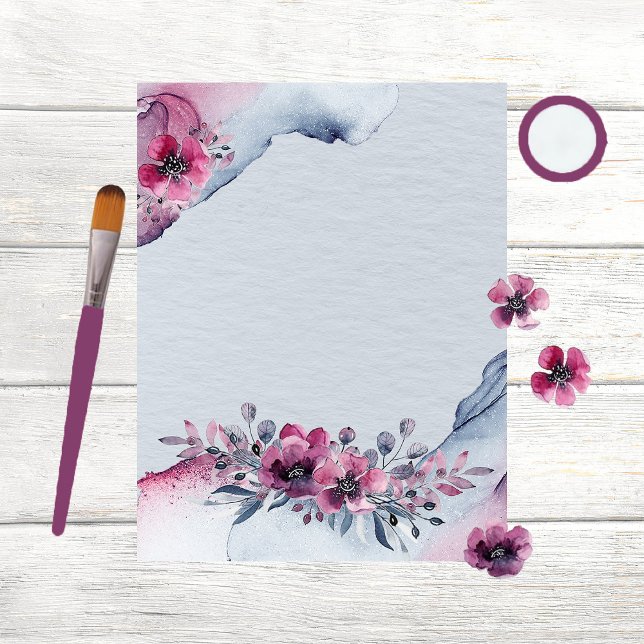 Watercolor Julia Floral Scrapbook Paper (Von Creator hochgeladen)