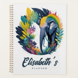 Watercolor Jungle Elephant Planer