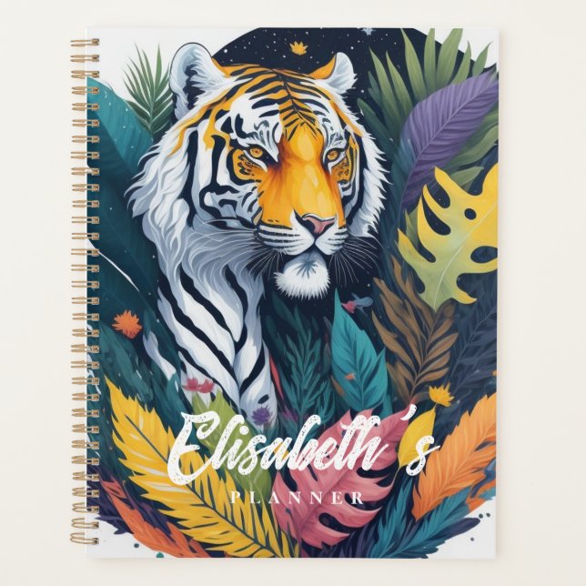 Watercolor Jungle Tiger Planer (Vorderseite)