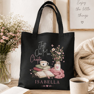 Watercolor Just One More Chapter Floral Reader  Tasche