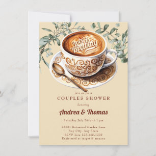 Watercolor Kaffee   Einladung zur Babyparty für Pa