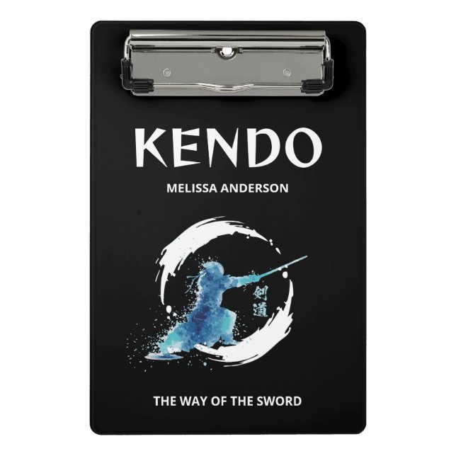 Watercolor Kendo Practice Journal Practitioners Mini Klemmbrett (Vorderseite)