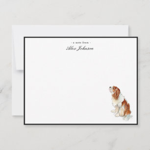 Watercolor King Charles Spaniel Flach Dankeskarte