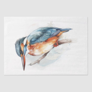 Watercolor Kingfisher Bird Seidenpapier