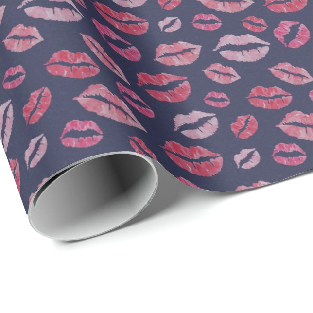 Watercolor Kisses Gift Wrap Geschenkpapier (Rolleneckpunkt)