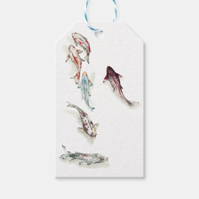 Watercolor Koi Fish Geschenkanhänger (Vorderseite)