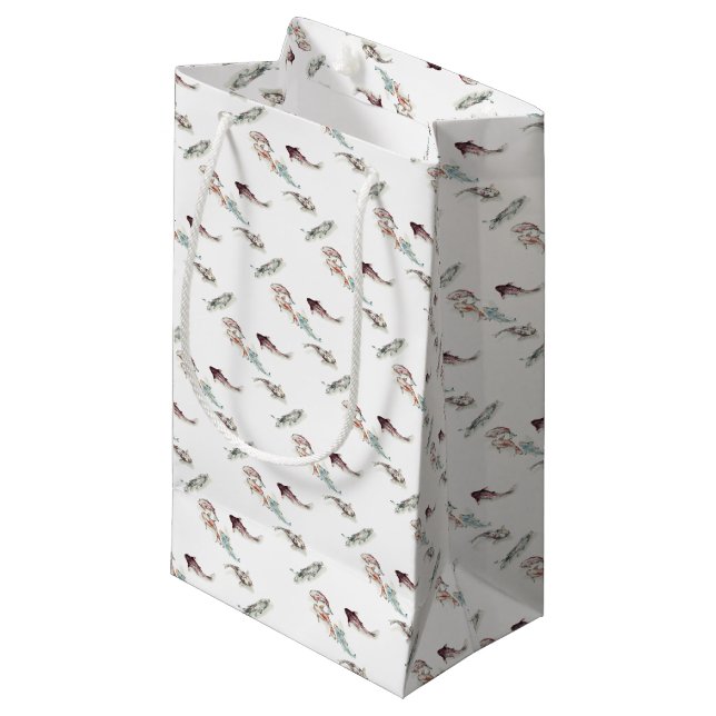 Watercolor Koi Fish Kleine Geschenktüte (Vorderseite Schrägansicht)