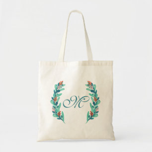 Watercolor-kundenspezifische Monogramm-Taschen-mit Tragetasche