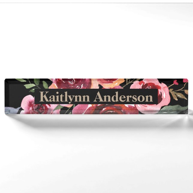 Watercolor-kundenspezifisches personalisiertes mit namensplakette (Vorderseite)