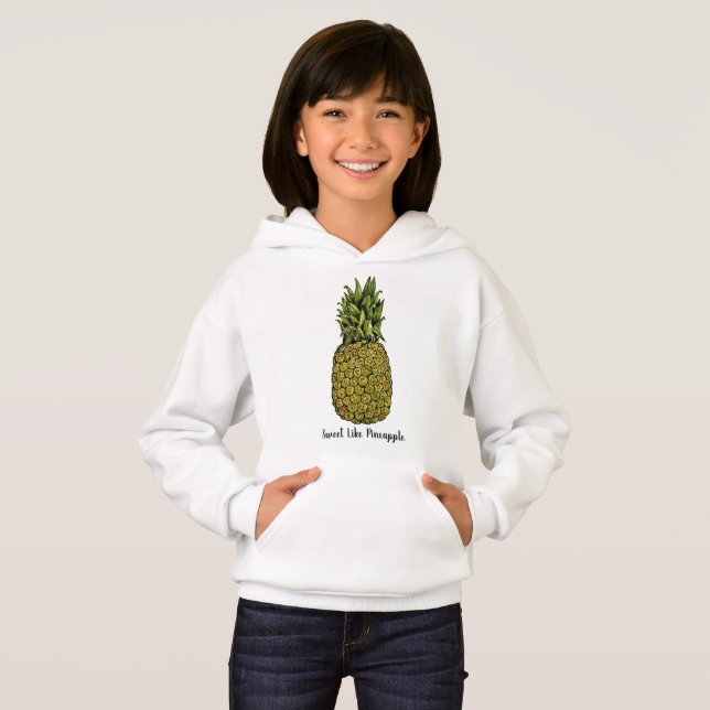 Watercolor-Kunst-niedliche Ananas Hoodie (Vorne ganz)