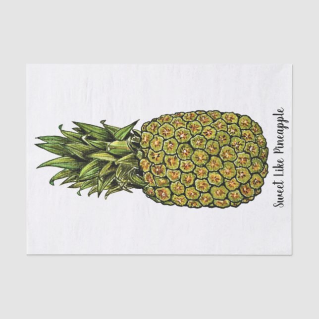 Watercolor-Kunst-niedliche Ananas Seidenpapier (Vorderseite)